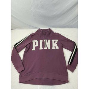 Victoria’s Secret PINK Half Zip Pullover Logo Purple Sweatshirt - Size M EUC